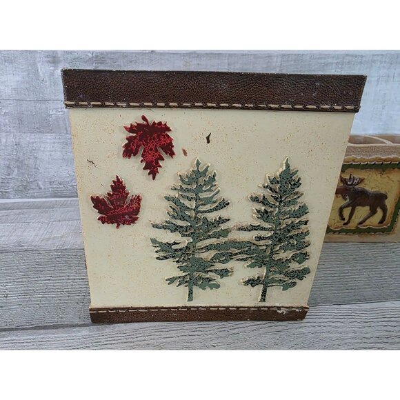 The Wild Outdoorsman Rustic Lodge Bathroom Set With Moose & Bear Tissue, Soap Tb - Picture 3 of 16